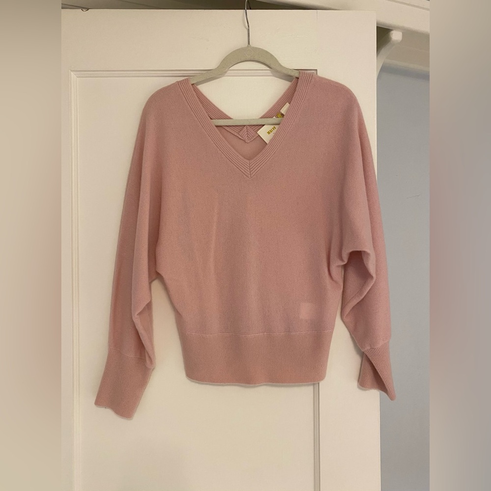 Maeve Pink V-Neck Sweater
